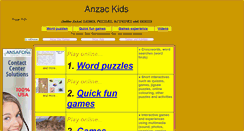 Desktop Screenshot of anzackids.com